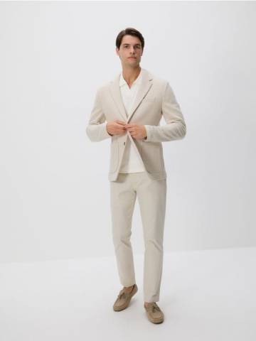 Reserved - Костюмный пиджак slim fit - бежевий - YM400-08M
