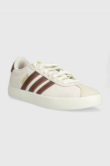 Замшевые кроссовки adidas COURT цвет бежевый Замшевые кроссовки adidas COURT цвет бежевый