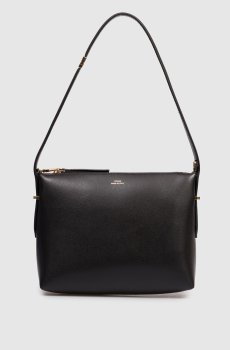 Черная кожаная сумка Bevel с принтом логотипа