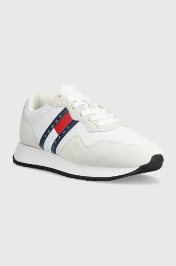Кожаные кроссовки Tommy Jeans TJM MODERN RUNNER цвет белый EM0EM01316 Кожаные кроссовки Tommy Jeans TJM MODERN RUNNER цвет белый EM0EM01316