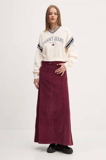 Хлопковый свитер Tommy Jeans цвет бежевый тёплый DW0DW18692 Хлопковый свитер Tommy Jeans цвет бежевый тёплый DW0DW18692
