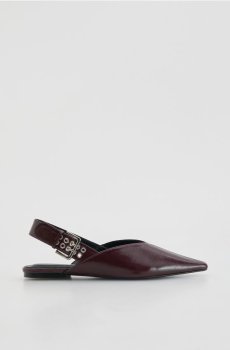 Reserved - Балетки з ремінцем - червоне дерево - 676ID-93X