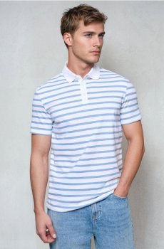 Бавовняна сорочка поло - light blue