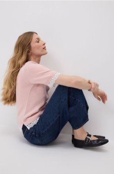 Reserved - Джемпер з додаванням вовни - пастельний рожевий - 311HI-03X