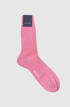 Розовые носки в рубчик
