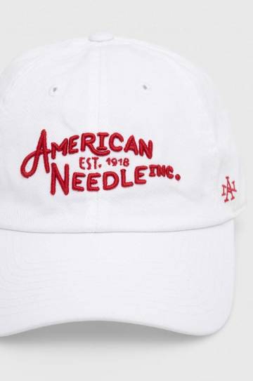 Хлопковая кепка American Needle Ballpark цвет белый с аппликацией Хлопковая кепка American Needle Ballpark цвет белый с аппликацией