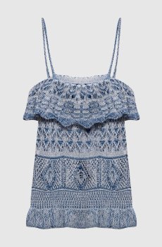 Голубой вязаный топ