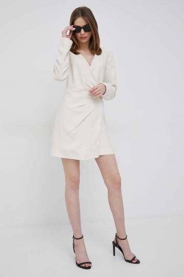 Платье Dkny цвет бежевый mini прямое Платье Dkny цвет бежевый mini прямое