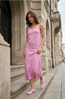 Базовий светр на бретелях - рожевий