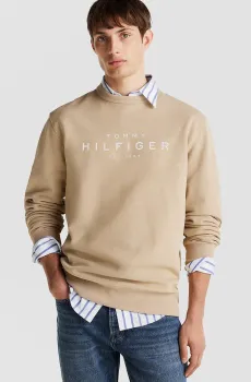 Мужской бежевый свитшот Бежевый L Tommy Hilfiger MW0MW37456
