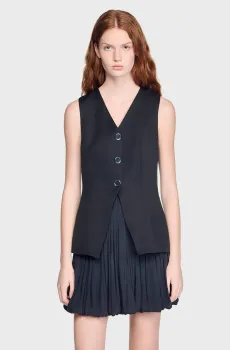 Женское черное платье Черный 40 Sandro SFPRO04673_Black