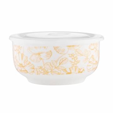 Салатник Ardesto Sunny Day с крышкой фарфоровый, 14 см (AR3494)