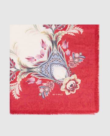 Бежевый платок с узором Пейсли