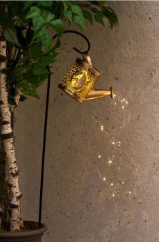 Сонячна садова лампа у формі лійки - золотий