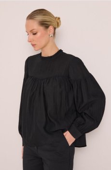 Блузка зі збірками - чорний