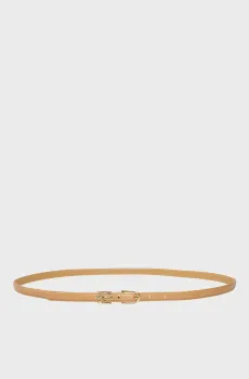 Женский бежевый кожаный ремень autograph slider Бежевый 95 Karl Lagerfeld A3W33037