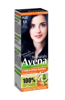 Стойкая крем-краска для волос Acme Color Avena Naturals Permanent Cream Color 1.1 Сине-черный, 115 мл