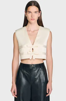 Женский белый топ Белый M Sandro SFPTO00838_Ecru