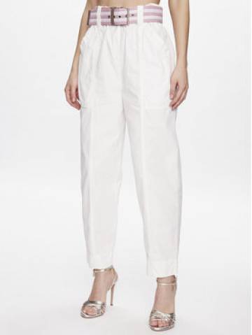 Pinko Штани з тканини Rigore 100685 A0I4 Білий Relaxed Fit Pinko Штани з тканини Rigore 100685 A0I4 Білий Relaxed Fit