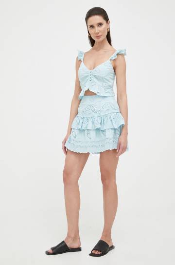 Хлопковая юбка Guess mini расклешённая Хлопковая юбка Guess mini расклешённая