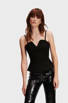 Женский черный топ Черный 38 Karl Lagerfeld 240W1616