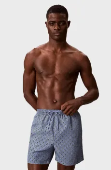Мужские голубые плавательные шорты с узором MEDIUM DRAWSTRING Голубой L Calvin Klein LV00N61027