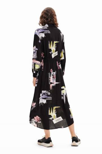 Платье Desigual цвет чёрный midi прямое Платье Desigual цвет чёрный midi прямое