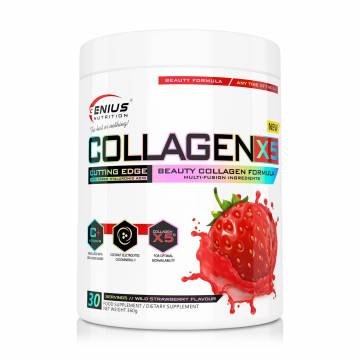 Коллаген Genius Nutrition Collagen-X5 Клубника, в порошке, 360 г