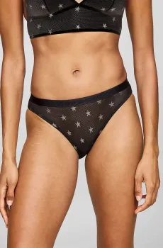 Женские черные трусики с узором BIKINI (EXT. SIZE) Черный XS Tommy Hilfiger UW0UW05540
