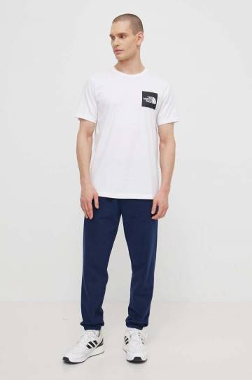 Хлопковая футболка The North Face M S/S Fine Tee мужская цвет белый с принтом NF0A87NDFN41 Хлопковая футболка The North Face M S/S Fine Tee мужская цвет белый с принтом NF0A87NDFN41
