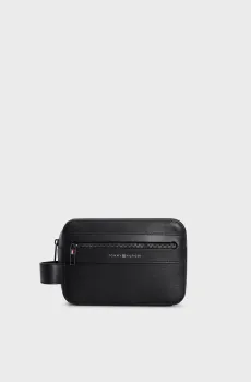 Мужской черный кожаный несессер TH BUSINESS WASHBAG Черный ONESIZE Tommy Hilfiger AM0AM12947