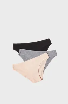 Женские трусики-слипы (3 шт) SEVDA Разноцветный XS Etam 6539543