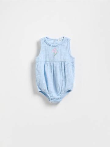 Reserved - Боді з мусліну з вишивкою - блідо-блакитний - 882CY-05X Reserved - Боді з мусліну з вишивкою - блідо-блакитний - 882CY-05X