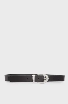 Женский черный кожаный ремень Черный 85 Replay AW2621.000.A1204C