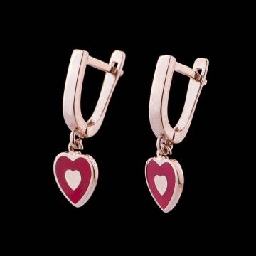 Золотые сережки "Сердечки" с04792к Золотые сережки "Сердечки" с04792к