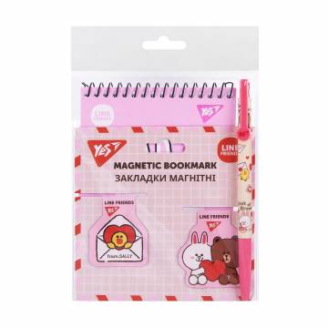 Набор канцелярии 2 YES Line Friends (блокнот, 1 шт + закладки магнитные, 2 шт + ручка, 1 шт) (450152) Набор канцелярии 2 YES Line Friends (блокнот, 1 шт + закладки магнитные, 2 шт + ручка, 1 шт) (450152)