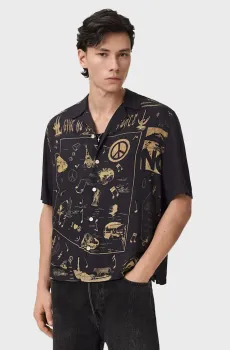 Мужская черная рубашка PACIFY Черный M AllSaints M085SD