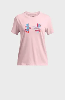 Детская розовая футболка UA Big Logo UA Fill SS Розовый 14 Under Armour 1389769-647