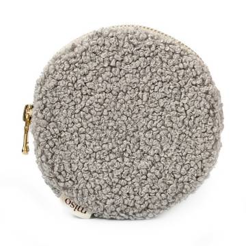 Косметичка Miso Teddy Полиэстер, круг, серая, 12*3. 5 см (WW005-3)