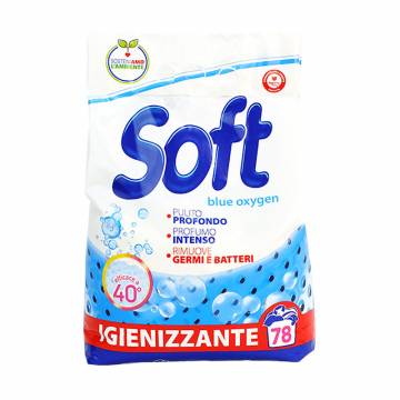 Универсальный стиральный порошок Soft Blue Oxygen с активным кислородом, 78 стирок, 3.9 кг