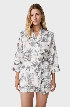 Женский белый пеньюар с узором SELVA Белый S Etam 6553556