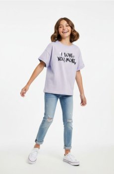 Бавовняна футболка з написом - Фіолетовий