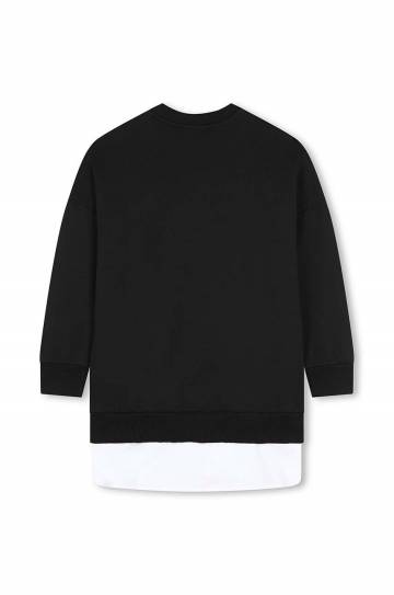 Детское платье Dkny цвет чёрный mini oversize D62067 Детское платье Dkny цвет чёрный mini oversize D62067