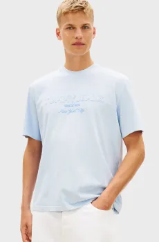 Мужская голубая футболка NEW CLASSICS Голубой XL Tommy Jeans DM0DM22545