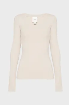 Женский бежевый лонгслив TEE Бежевый L Calvin Klein LV044D235G