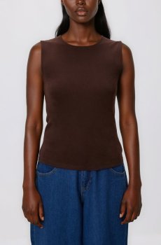 Reserved - Топ з віскози - темно коричневий - 317HT-89X