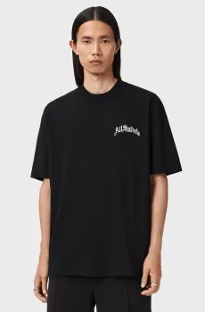 Мужская черная футболка DESCENT Черный M AllSaints M044PD
