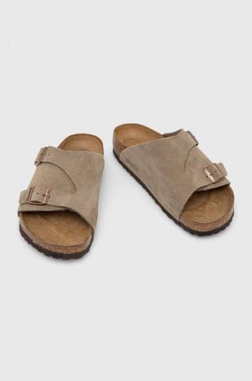 Замшевые шлепанцы Birkenstock Zürich цвет серый 50461 Замшевые шлепанцы Birkenstock Zürich цвет серый 50461