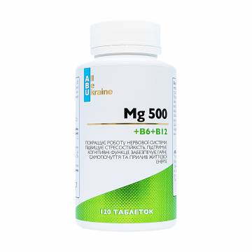 Минералы и витамины ABU - All Be Ukraine Mg 500 + B6 + B12, 120 таблеток Минералы и витамины ABU - All Be Ukraine Mg 500 + B6 + B12, 120 таблеток