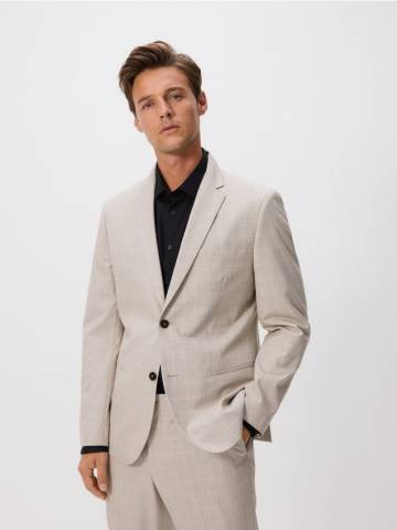 Reserved - Картатий блейзер slim fit - бежевий - 8424H-80P Reserved - Картатий блейзер slim fit - бежевий - 8424H-80P